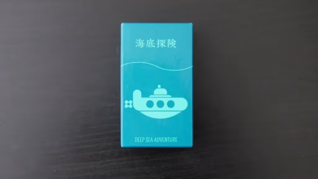 Deep Sea Adventure card game box featuring a submarine illustration