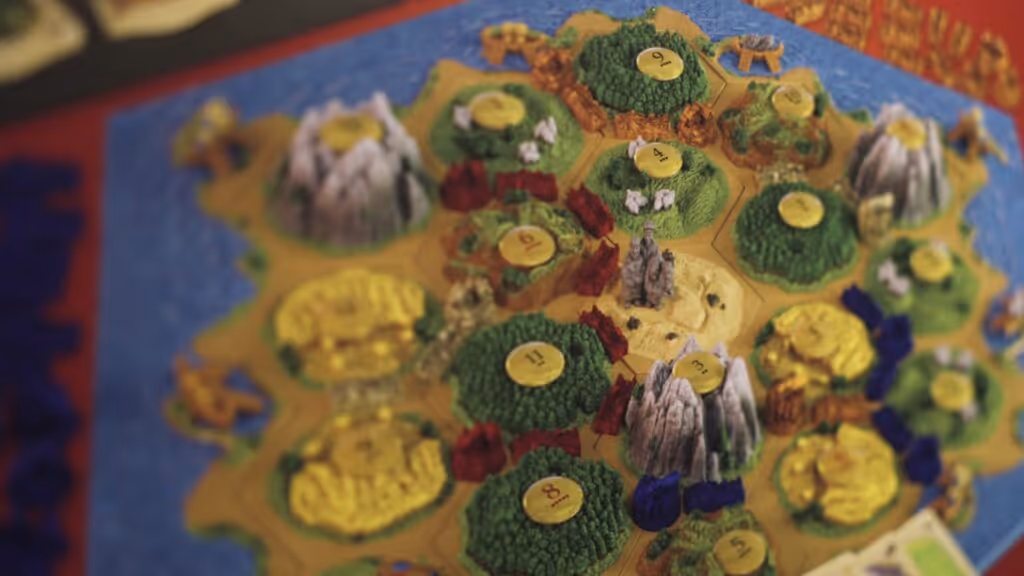 High-quality components of The Settlers of Catan Catan board game components